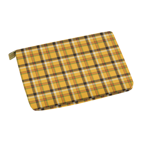 Yellow Tartan (Plaid) Carry-All Pouch 12.5''x8.5''