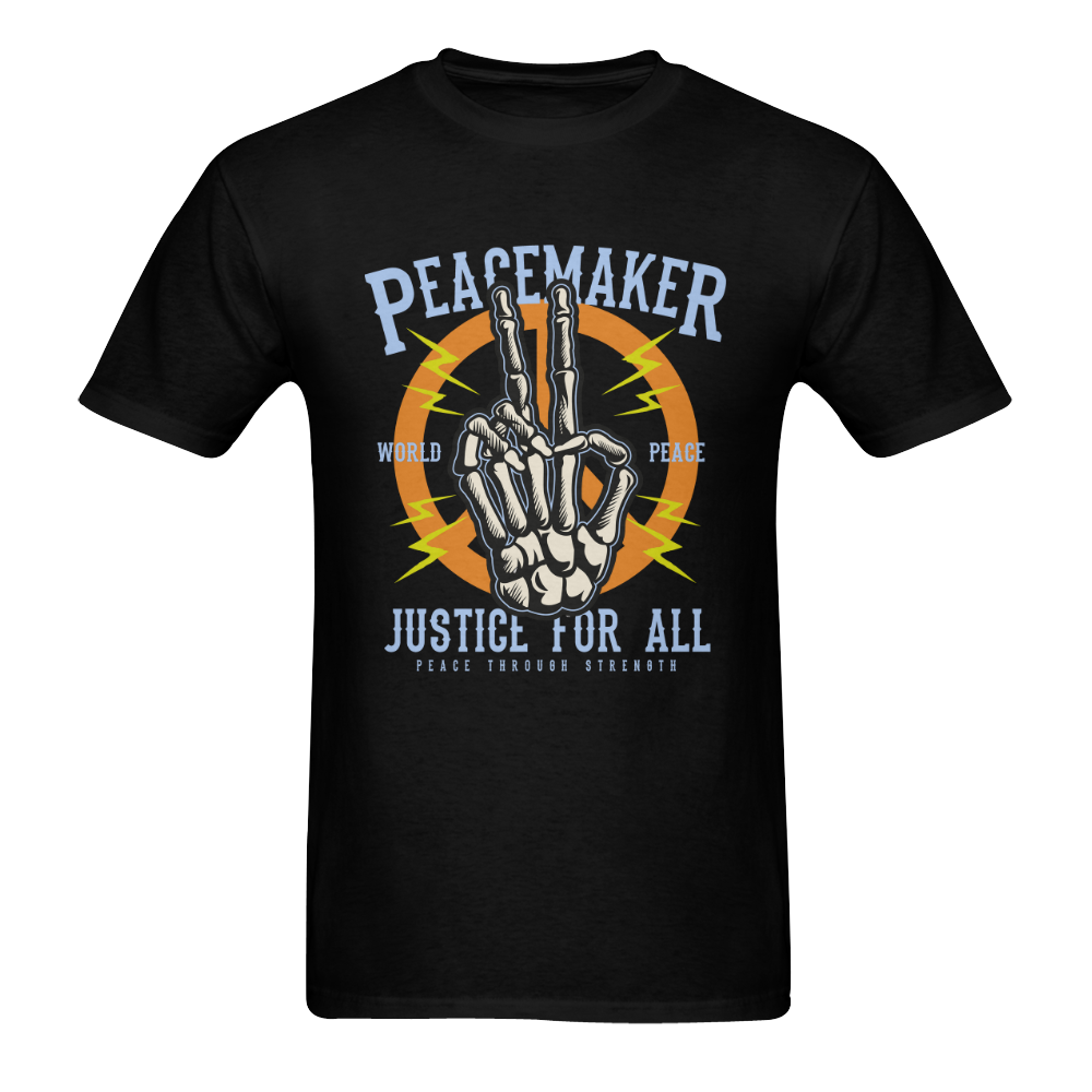 Peace Maker Modern Black Men's T-shirt in USA Size (Front Printing Only) (Model T02)