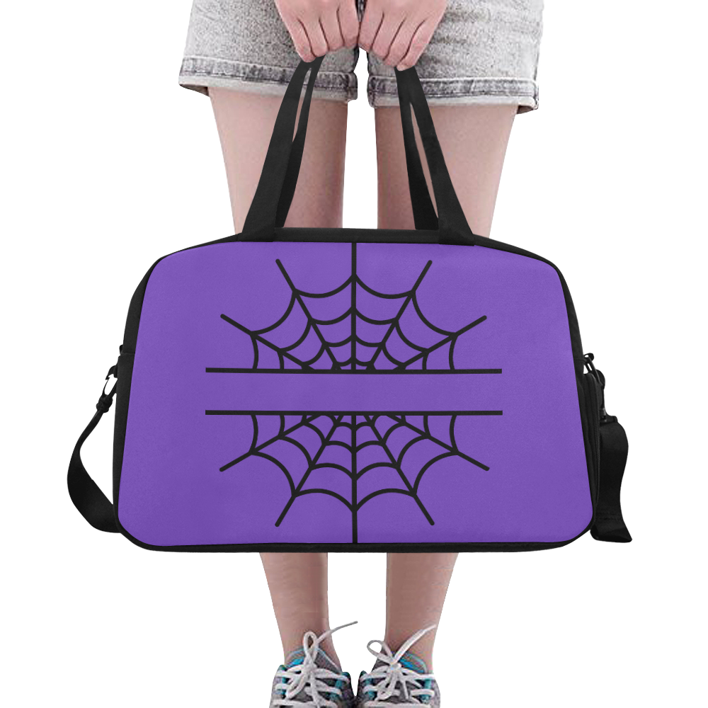 Spiderweb Purple Fitness Handbag (Model 1671)