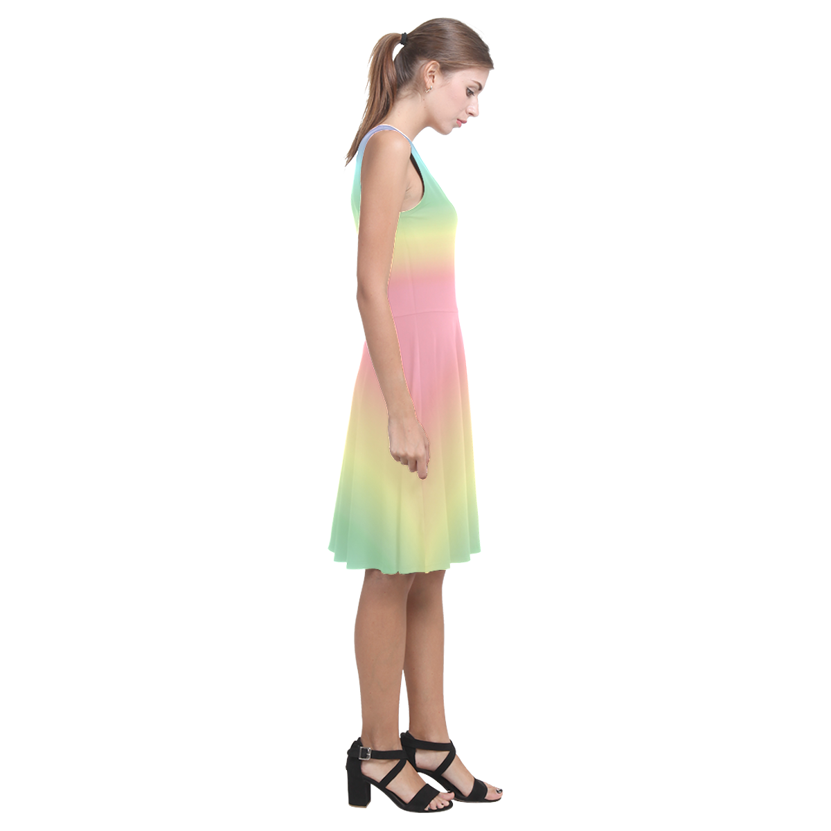 Pastel Rainbow Atalanta Casual Sundress(Model D04)