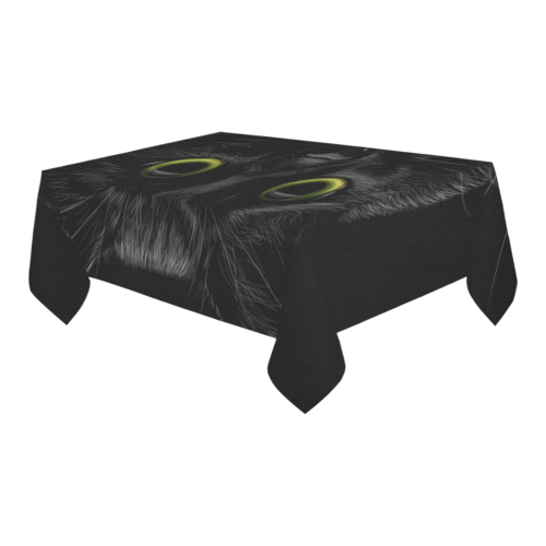 Black Cat Cotton Linen Tablecloth 60" x 90"