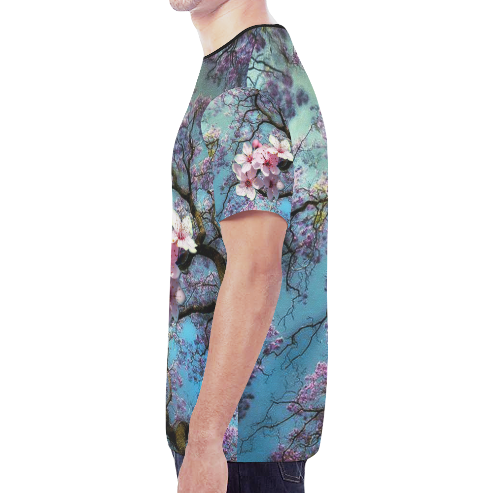 Cherry blossomL New All Over Print T-shirt for Men (Model T45)