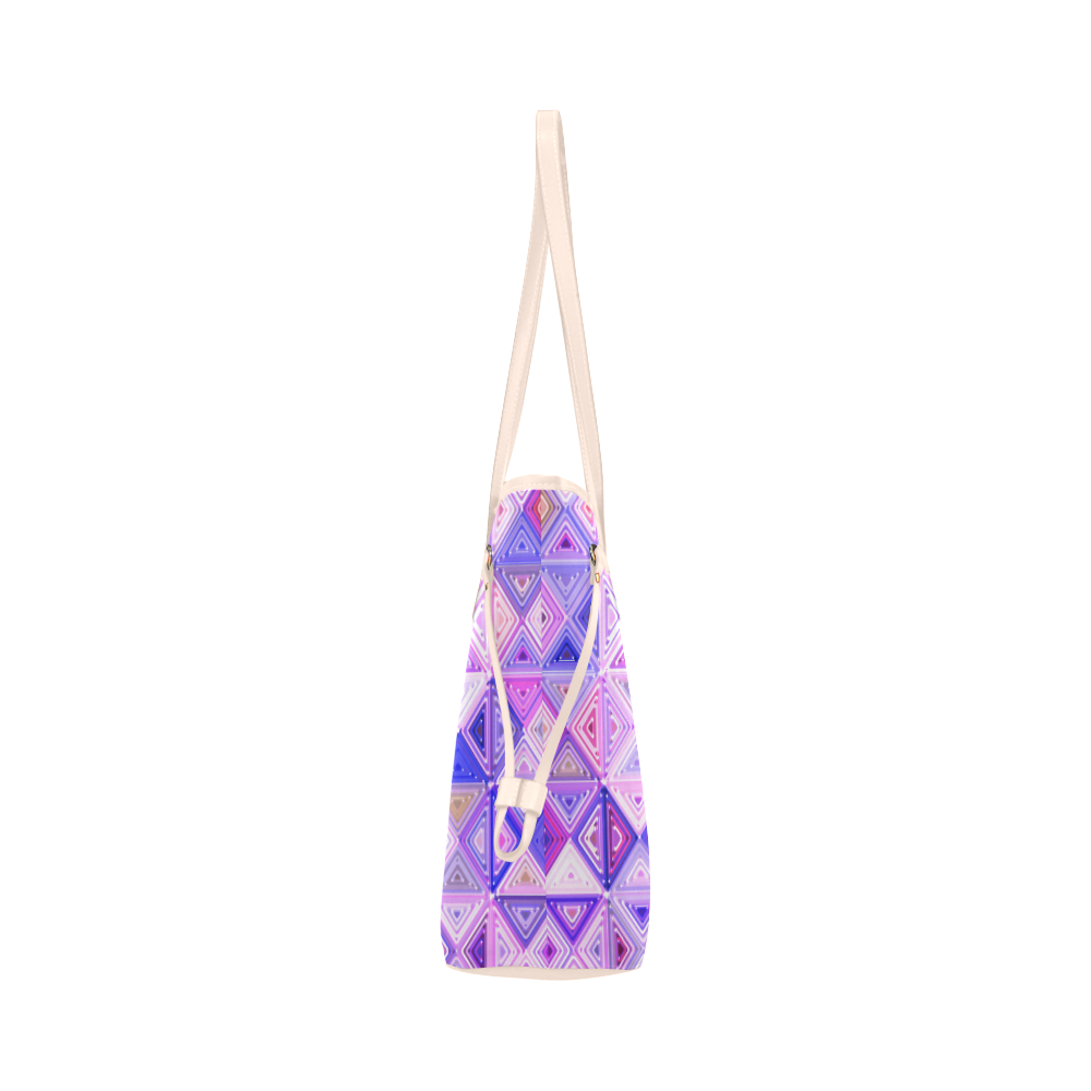 Colorful Geometric Pattern Clover Canvas Tote Bag (Model 1661)