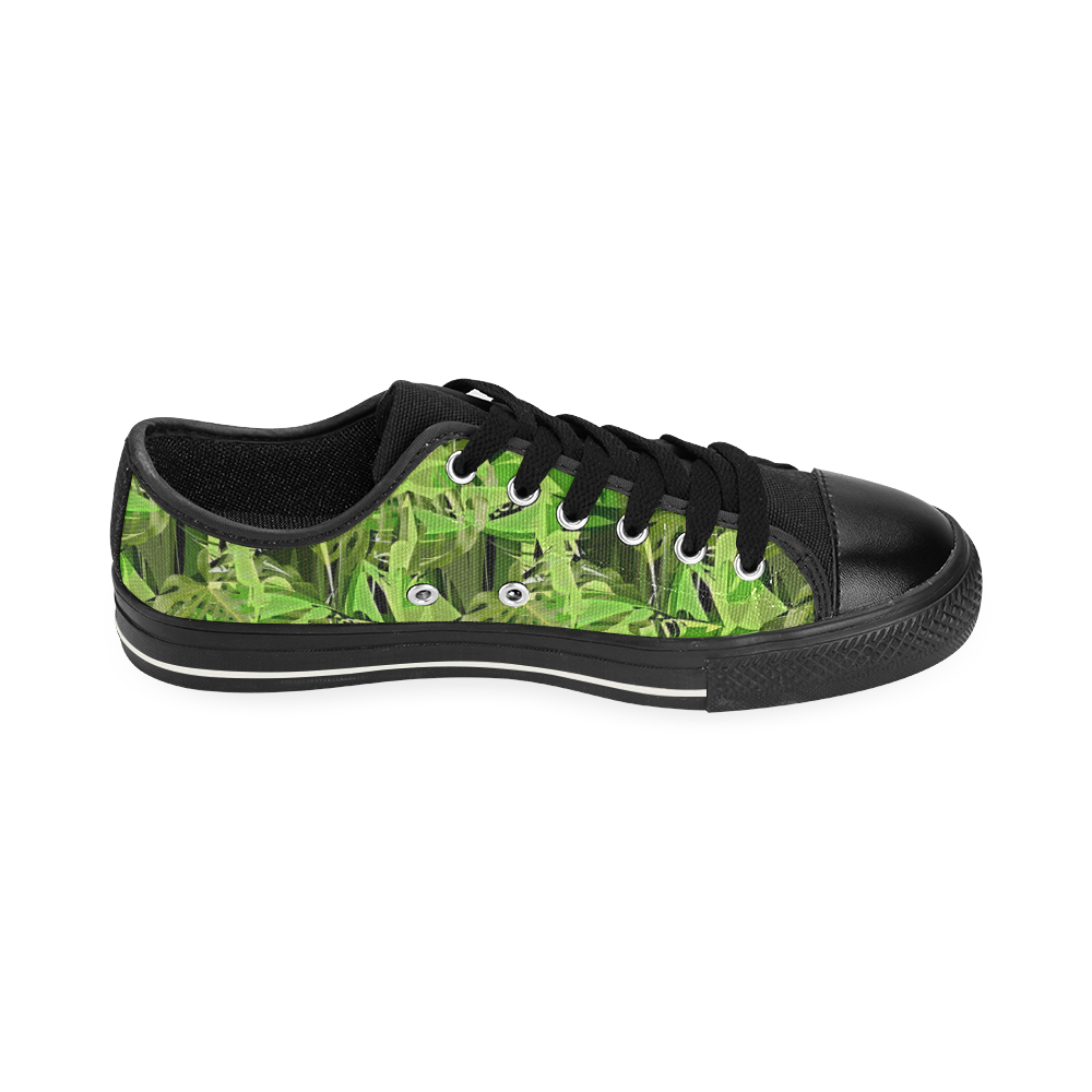 Tropical Jungle Leaves Camouflage Men's Classic Canvas Shoes (Model 018)