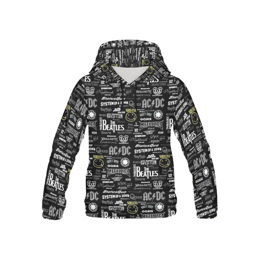 Band Logo Pattern All Over Print Hoodie for Kid (USA Size) (Model H13)