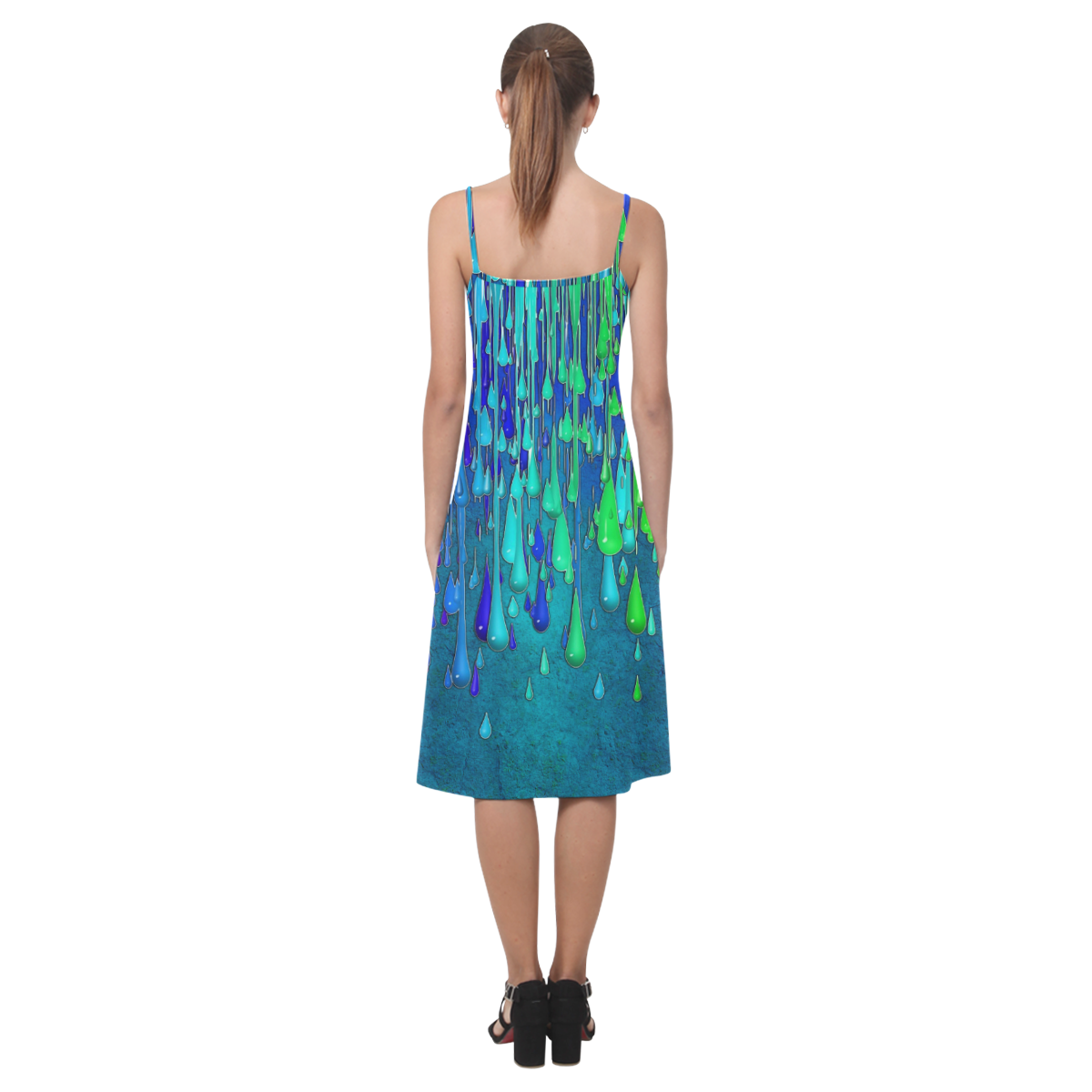 dripping paint Alcestis Slip Dress (Model D05)