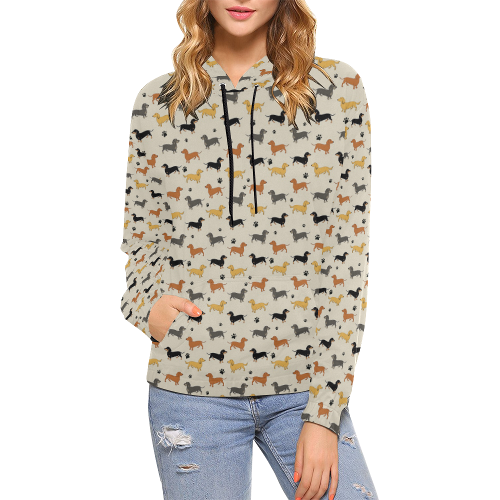 Mixed Weenies All Over Print Hoodie for Women (USA Size) (Model H13)