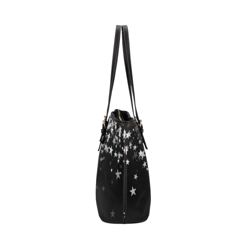 bolso de mano  noche estrellada Leather Tote Bag/Small (Model 1651)