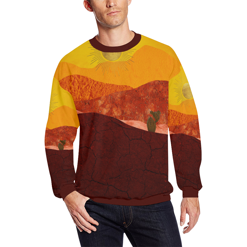 In The Desert All Over Print Crewneck Sweatshirt for Men/Large (Model H18)