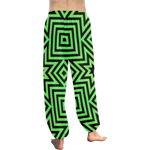 Green/Black Tribal Pattern Women's All Over Print Harem Pants (Model L18)