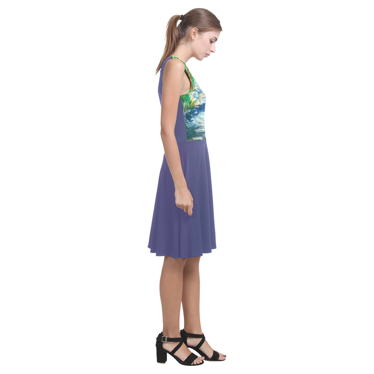 Swans in an Alcove Atalanta Casual Sundress(Model D04)