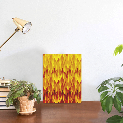 Hot Fire and Flames Illustration Photo Panel for Tabletop Display 6"x8"