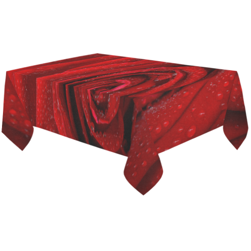 Red rosa Cotton Linen Tablecloth 60"x120"