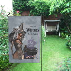 Garden Flag Not All Witches Live in Salem - Black Garden Flag 12‘’x18‘’（Without Flagpole）