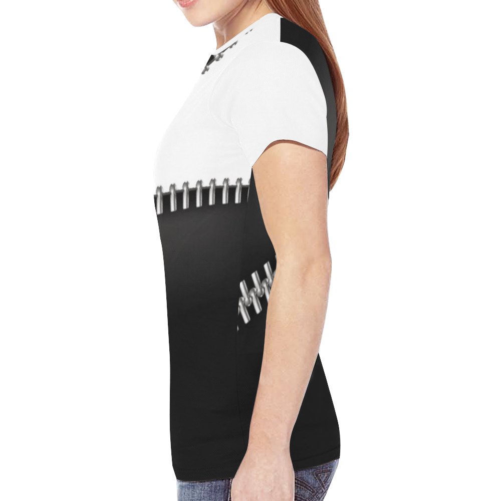 ZIPPER FOUR New All Over Print T-shirt for Women (Model T45)