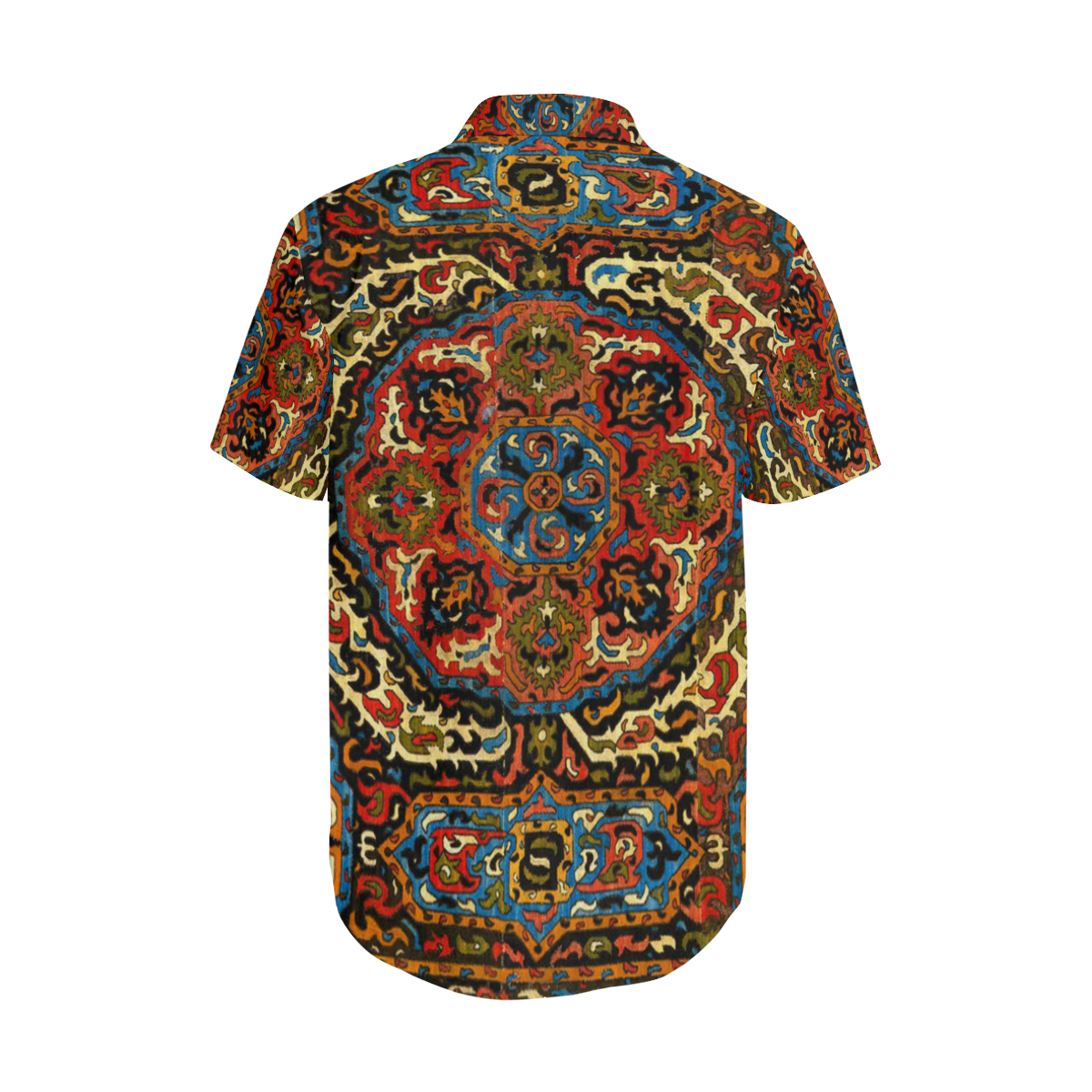 Azerbaijan Pattern 2 Men's Short Sleeve Shirt with Lapel Collar (Model T54)