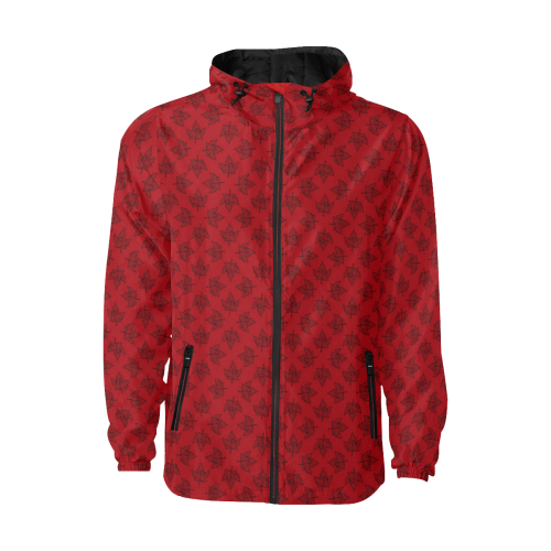 Cool Canada Jackets Retro Red All Over Print Quilted Windbreaker for Men (Model H35)