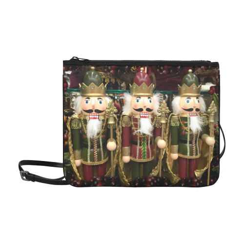 Golden Christmas Nutcrackers Slim Clutch Bag (Model 1668)