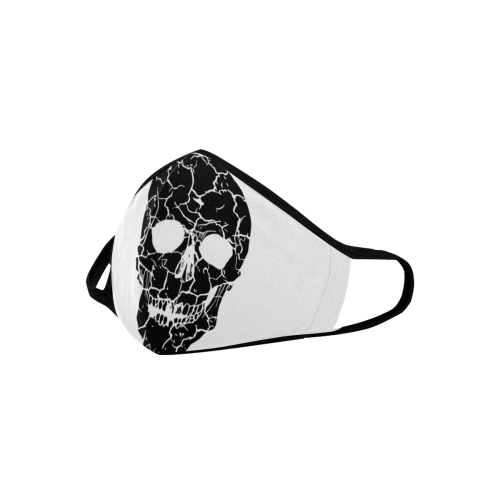 Cracked Skull Art Drawing On White Background Cool Mouth Masks Mouth Mask