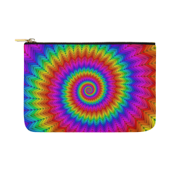 Psychedelic Rainbow Spiral Pouch Carry-All Pouch 12.5''x8.5''