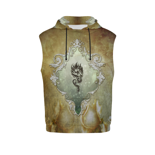 Awesome tribal dragon All Over Print Sleeveless Hoodie for Women (Model H15)