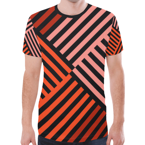 Diagonal Striped Pattern New All Over Print T-shirt for Men (Model T45)