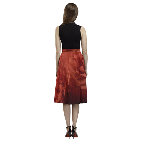 Wonderful red flowers Aoede Crepe Skirt (Model D16)