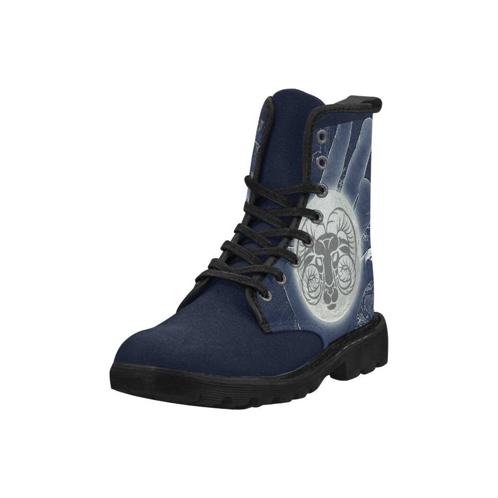 aries blue galaxy Martin Boots for Women (Black) (Model 1203H)