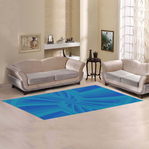 Star in blue Area Rug 9'6''x3'3''