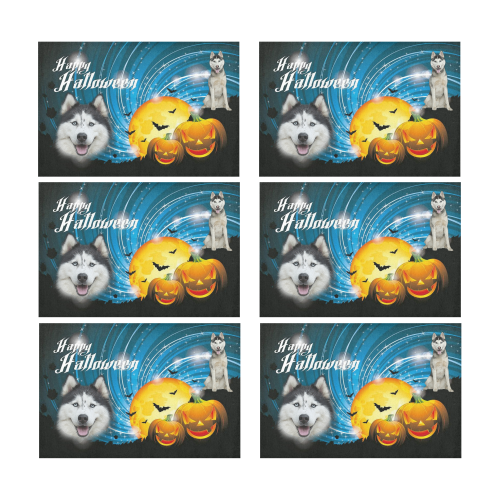 Happy Halloween Husky Placemat 12’’ x 18’’ (Set of 6)