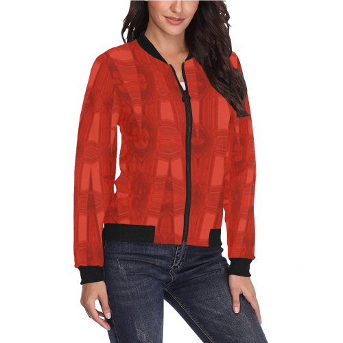 PASSIONATE DIRECTION All Over Print Bomber Jacket for Women (Model H36)