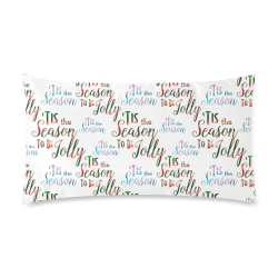 Christmas 'Tis The Season Pattern on White Rectangle Pillow Case 20"x36"(Twin Sides)