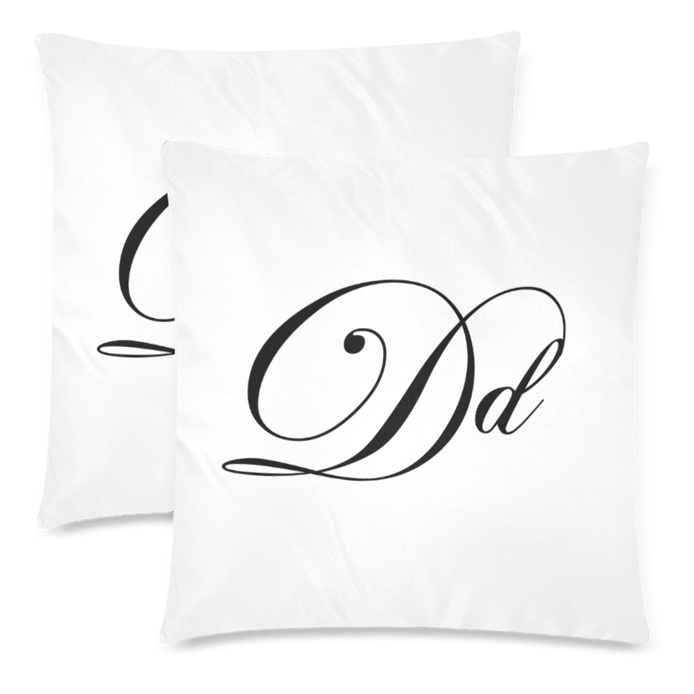 Alphabet D by Jera Nour Custom Zippered Pillow Cases 18"x 18" (Twin Sides) (Set of 2)