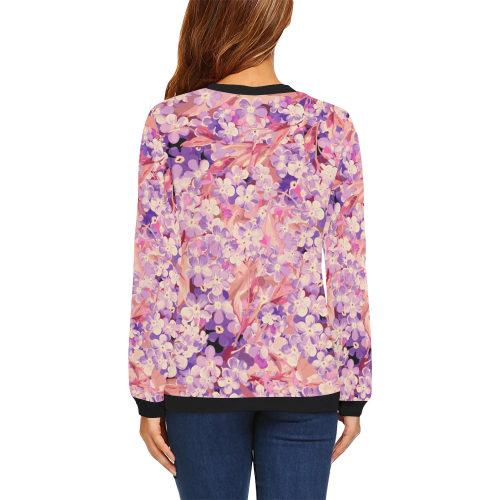flower pattern All Over Print Crewneck Sweatshirt for Women (Model H18)