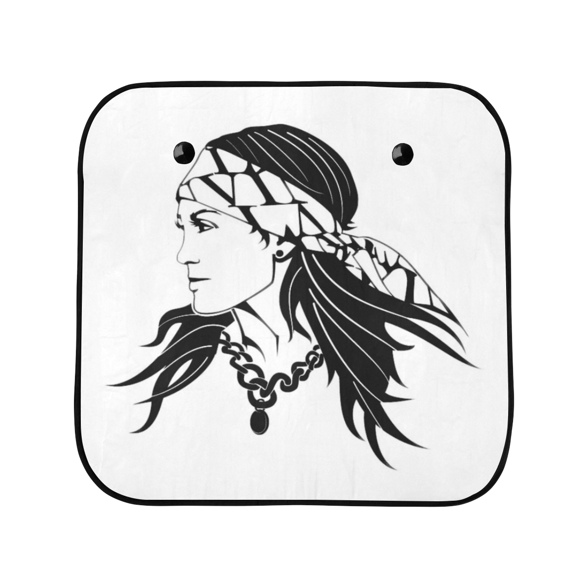 Native American Woman Car Sun Shade 28"x28"x2pcs