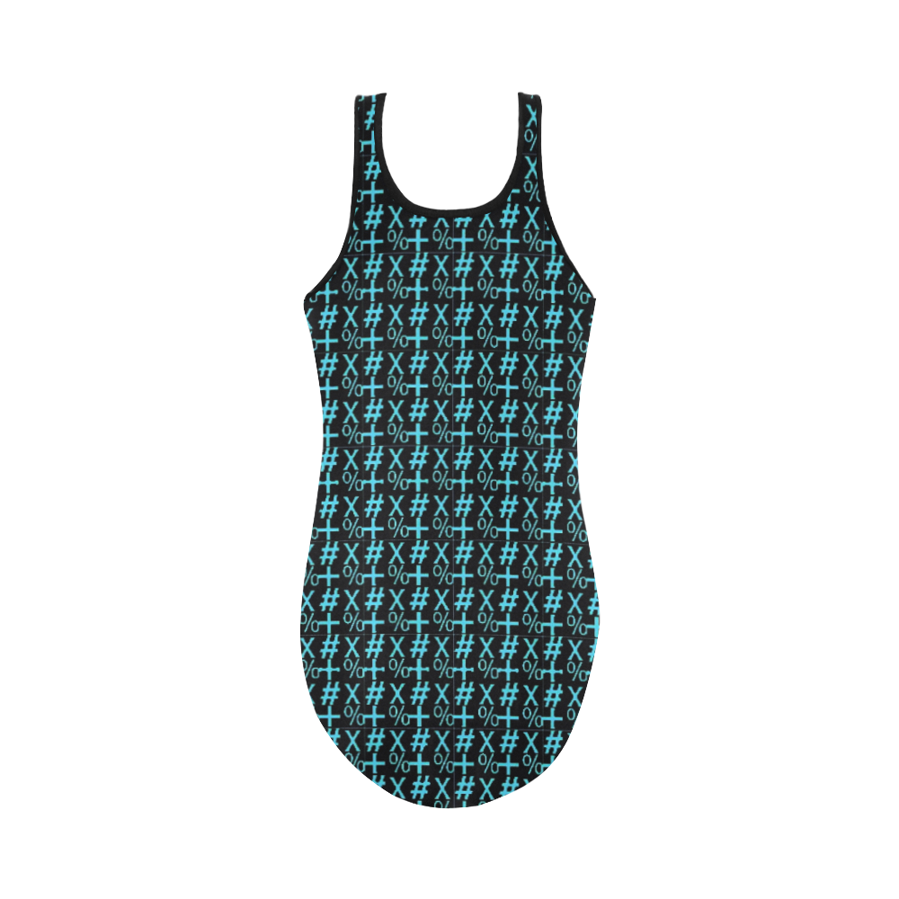 NUMBERS Collection Symbols Teal Vest One Piece Swimsuit (Model S04)