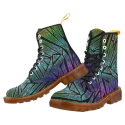 Neon Rainbow Cracked Mosaic Martin Boots For Women Model 1203H