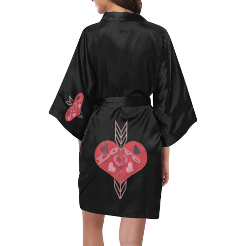 Arrow Through Love Hearts Kimono Robe