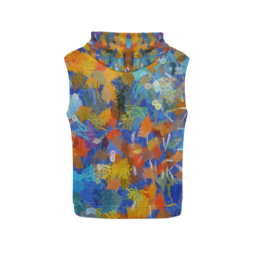 Colorful paint strokes All Over Print Sleeveless Hoodie for Women (Model H15)