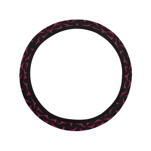 Pink Eiffel Tower Steering Wheel Cover with Elastic Edge