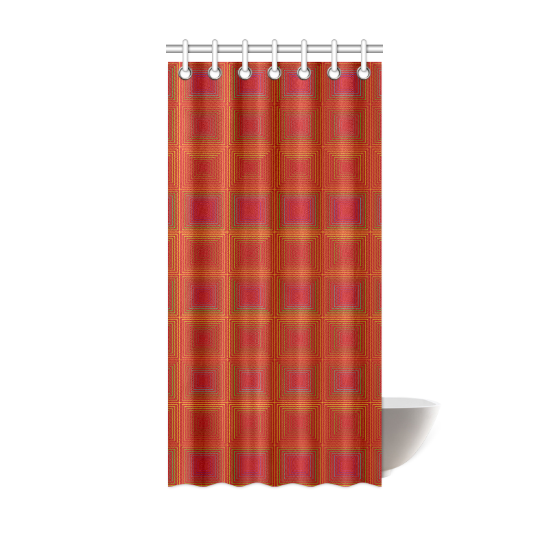 Red orange golden multicolored multiple squares Shower Curtain 36"x72"