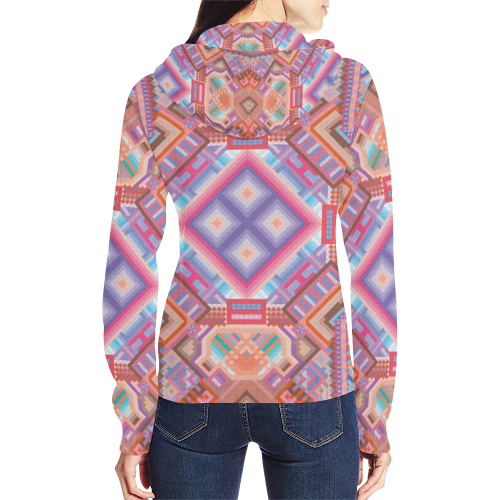 Researcher All Over Print Full Zip Hoodie for Women (Model H14)
