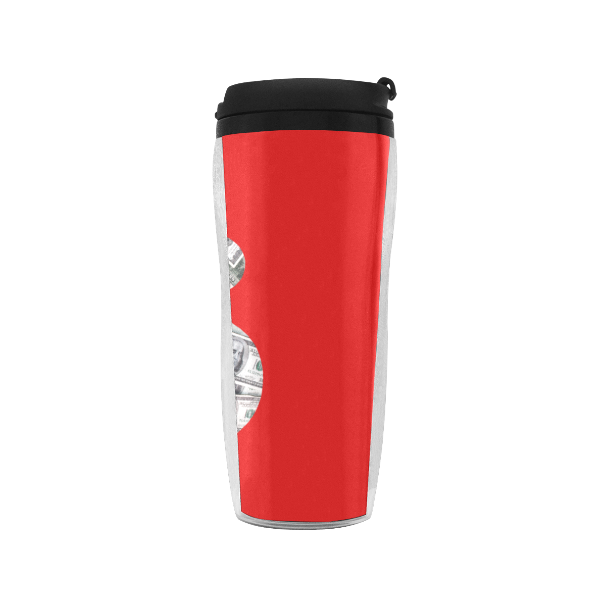 Hundred Dollar Bills - Money Sign on Red Reusable Coffee Cup (11.8oz)