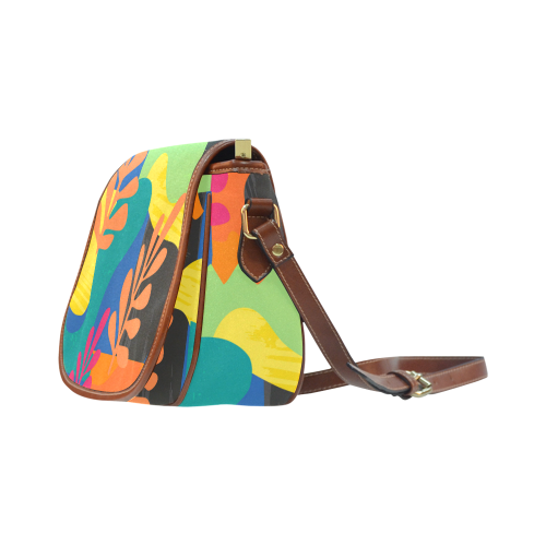 Abstract Nature Pattern Saddle Bag/Small (Model 1649) Full Customization