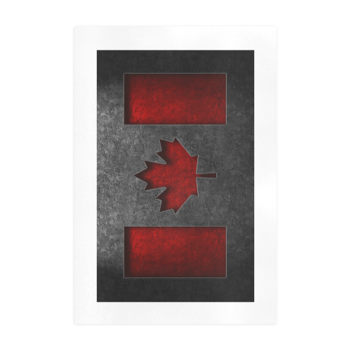 Canadian Flag Stone Texture Art Print 19‘’x28‘’