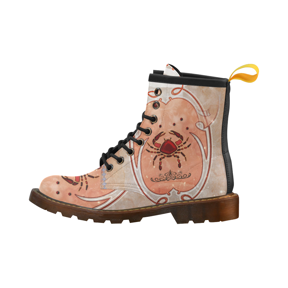 Decorative crab High Grade PU Leather Martin Boots For Women Model 402H