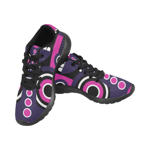Pink Purple Tiki Tribal Men's Running Shoes/Large Size (Model 020)
