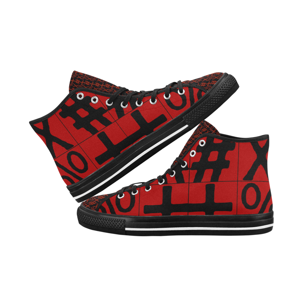 NUMBERS Collection Symbols Red/Black Vancouver H Men's Canvas Shoes (1013-1)