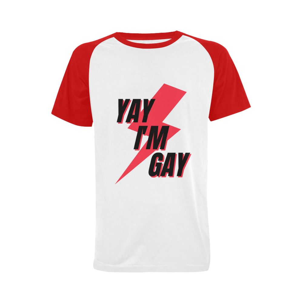 Yay I'm Gay red Men's Raglan T-shirt (USA Size) (Model T11)
