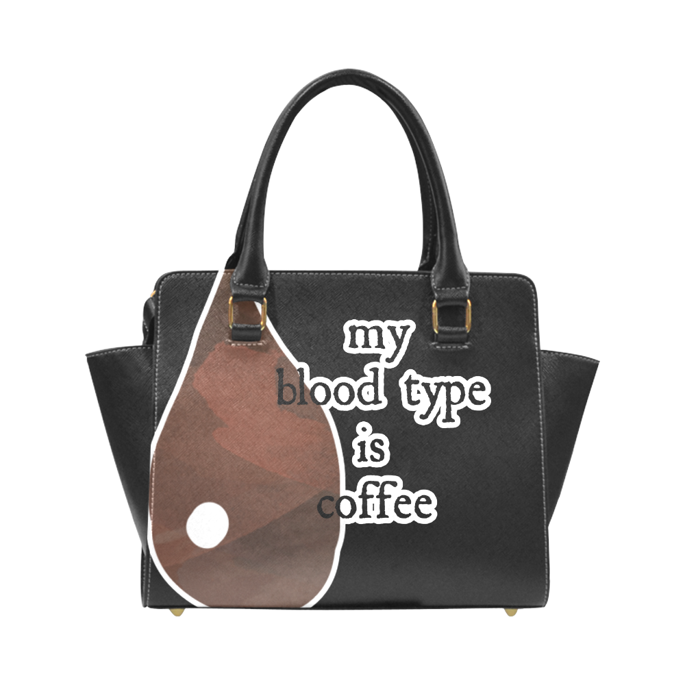 My blood type is coffee! Rivet Shoulder Handbag (Model 1645)